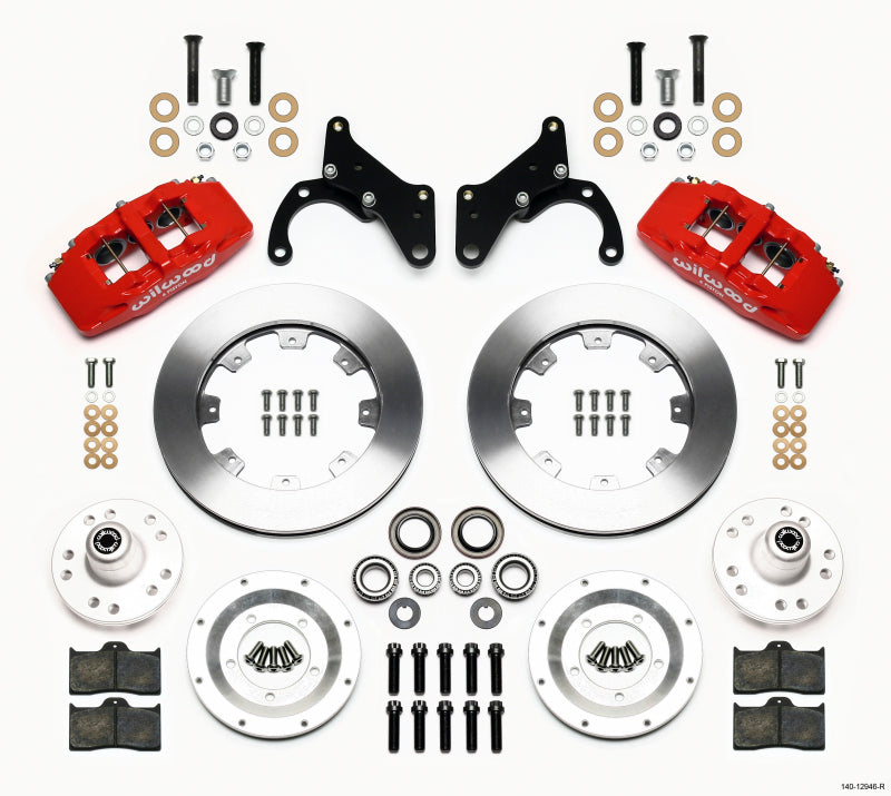 Wilwood Dynapro 6 Front Hub Kit 12.19in Red 69-70 Impala Drum/Disc 69-82 Vette Wilwood