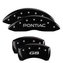 Load image into Gallery viewer, MGP 4 Caliper Covers Engraved Front &amp; Rear MGP Black finish silver ch MGP