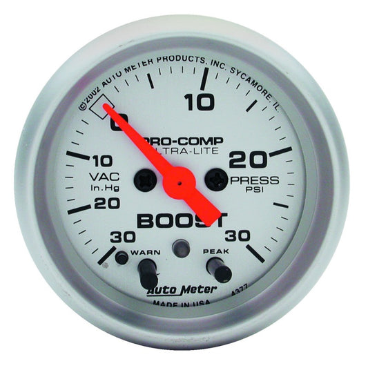 Autometer Ultra-Lite 52mm 15 PSI Electronic Boost Gauge  w/ Peak & Warn 4376