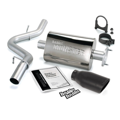 Banks Power 04-06 Jeep 4.0L Wrangler Unlimited Monster Exhaust Sys - SS Single Exhaust w/ Black Tip - eliteracefab.com