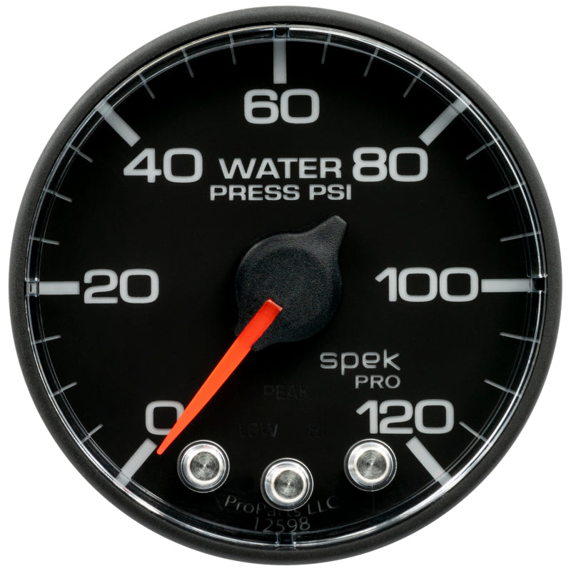 Autometer Spek-Pro Gauge Water Press 2 1/16in 120psi Stepper Motor W/ Peak & Warn