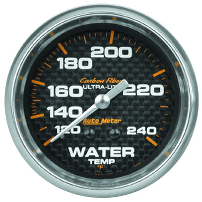 Autometer Carbon Fiber 2-5/8in 120-240 Deg F Mechanical Water Temp Gauge 4832