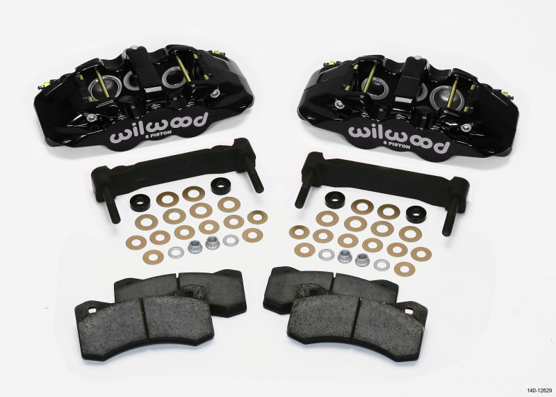 Wilwood AERO6 Front Caliper & Bracket Kit - Black 97-13 C5/C6 Corvette w/ OEM HD/Z51 Rotors - eliteracefab.com