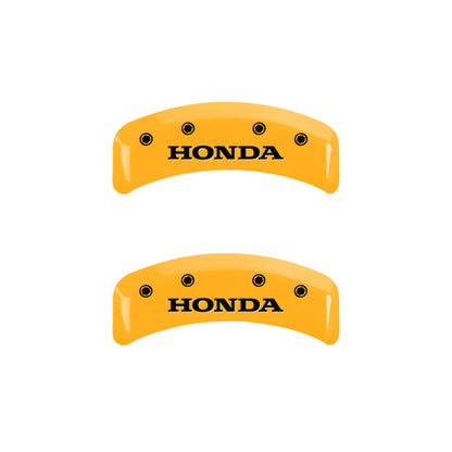 MGP 4 Caliper Covers Engraved Front & Rear Honda Yellow Finish Black Char 2003 Honda Element MGP