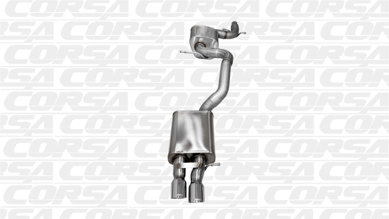 Corsa 06-10 Volkswagen GLI Mk5 Black Touring 3.0in Cat-Back Single Rear Exitn Black Pro-Series Tips CORSA Performance