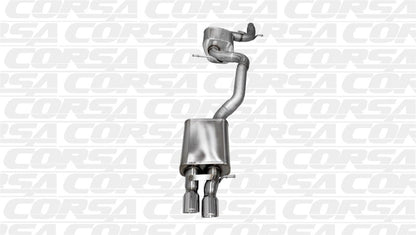 Corsa 06-10 Volkswagen GLI Mk5 Black Touring 3.0in Cat-Back Single Rear Exitn Black Pro-Series Tips CORSA Performance