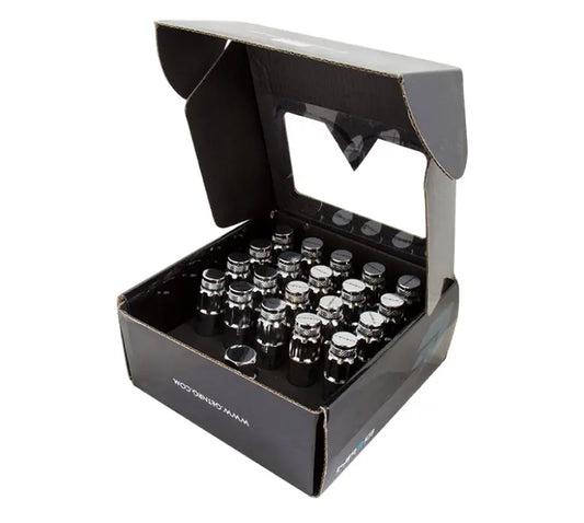 NRG 20-piece 700 Series M12 x 1.5 Steel Lug Nut and dust cap cover Set Silver plus lock socket - eliteracefab.com