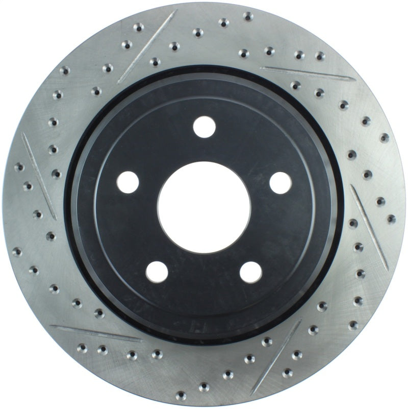 StopTech 12-15 Jeep Cherokee SRT8 Sport Slotted & Drilled Rear Passenger Side Rotor - eliteracefab.com