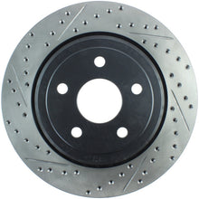 Load image into Gallery viewer, StopTech 12-15 Jeep Cherokee SRT8 Sport Slotted &amp; Drilled Rear Passenger Side Rotor - eliteracefab.com