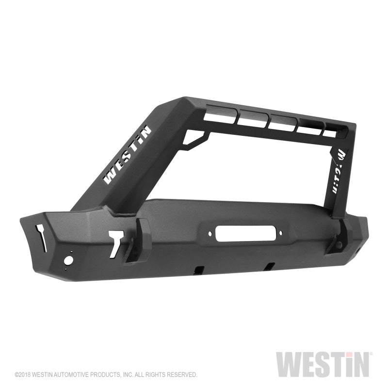 Westin 18-19 Jeep Wrangler JL Stubby Front Bumper - Textured Black - eliteracefab.com