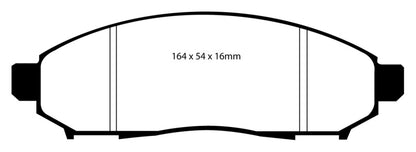 EBC 05+ Nissan Frontier 2.5 2WD Greenstuff Front Brake Pads - eliteracefab.com