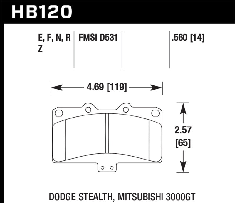 Hawk Mitsubishi 3000 GT VR4/ Dodge Stealth R/T 4WD HPS Street Front Brake Pads - eliteracefab.com