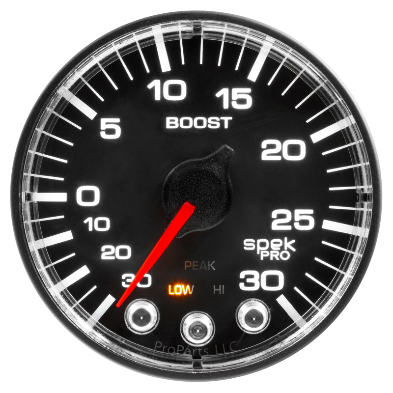 Autometer Spek-Pro 52.4mm 30inHG-30PSI Digital Stepper Motor Vac/Boost Gauge P302328