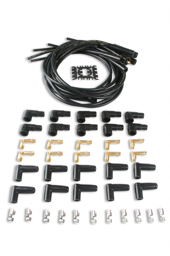 ACCEL Spark Plug Wire Set- 8mm - Black Wire with Black Straight Boots - eliteracefab.com