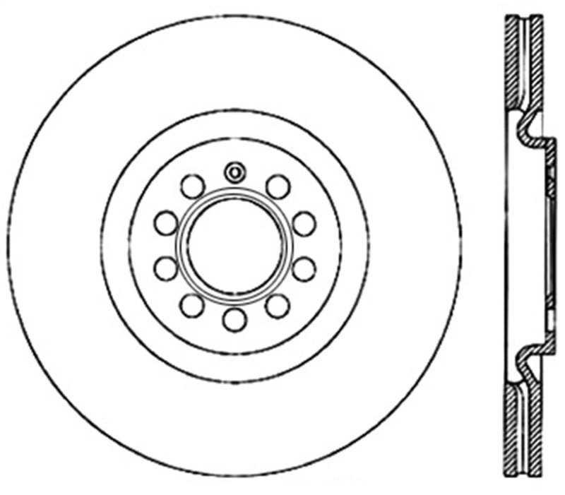 StopTech Power Slot 09 VW CC (Passat CC) / 06-09 Passat Front Right CRYO-STOP Slotted Rotor Stoptech