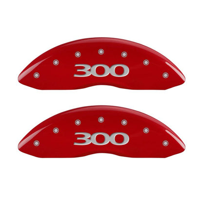 MGP 4 Caliper Covers Engraved Front & Rear 300 Red finish silver ch - eliteracefab.com