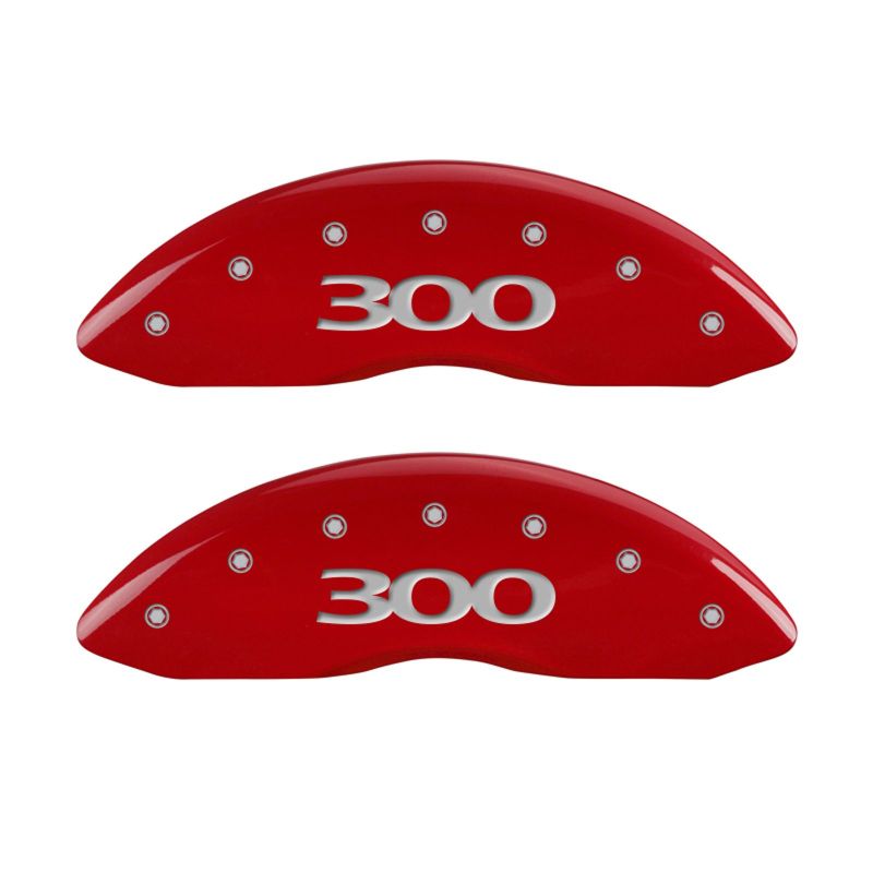 MGP 4 Caliper Covers Engraved Front & Rear 300 Red finish silver ch - eliteracefab.com