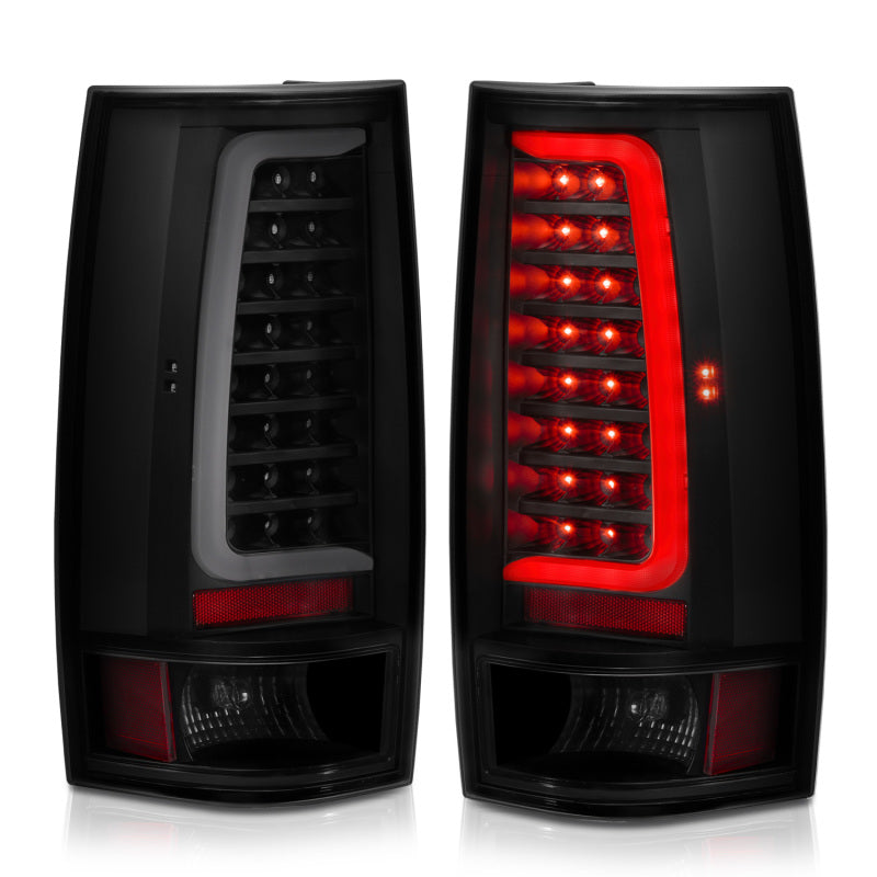 ANZO 2007-2014 Chevy Tahoe LED Taillight Plank Style Black w/Smoke Lens - eliteracefab.com