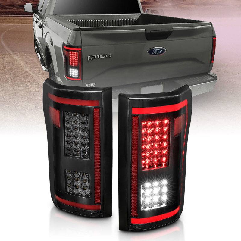 ANZO 15-17 Ford F-150 LED Taillights - Smoke - eliteracefab.com