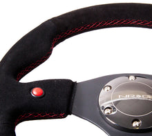 Load image into Gallery viewer, NRG Reinforced Steering Wheel (320mm) Blk Suede w/Dual Buttons.