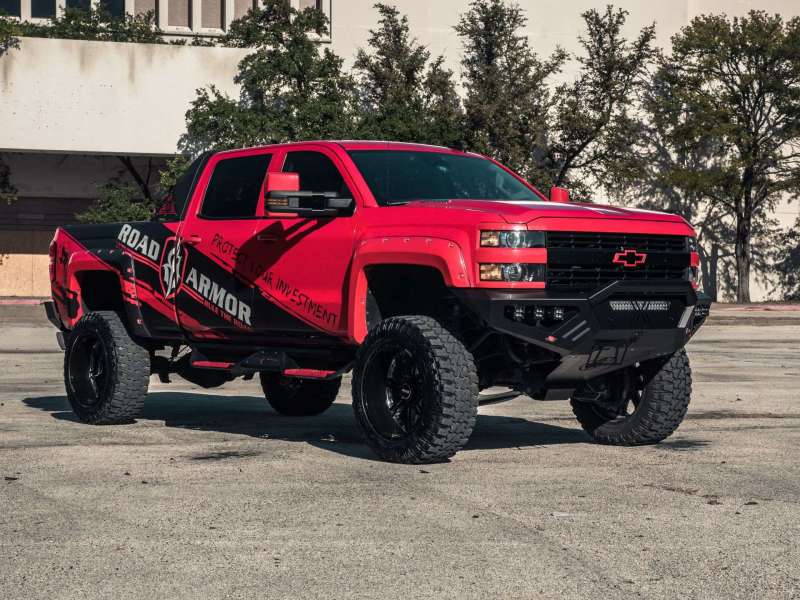 Road Armor 15-19 Chevy 2500 SPARTAN Front Bumper Bolt-On Pre-Runner Guard - Tex Blk Road Armor