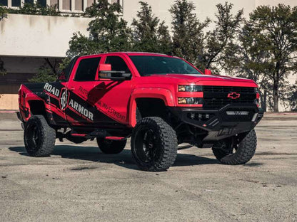 Road Armor 15-19 Chevy 2500 SPARTAN Front Bumper Bolt-On Pre-Runner Guard - Tex Blk Road Armor
