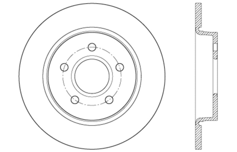 StopTech 12-15 Ford Focus w/ Rear Disc Brakes Rear Left Slotted & Drilled Rotor - eliteracefab.com