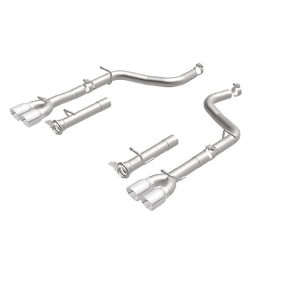 MagnaFlow Axle-Back, SS, 2.5in, Quad Split Rear 3.5in Tip 2015 Dodge Challenger R/T 5.7L Magnaflow