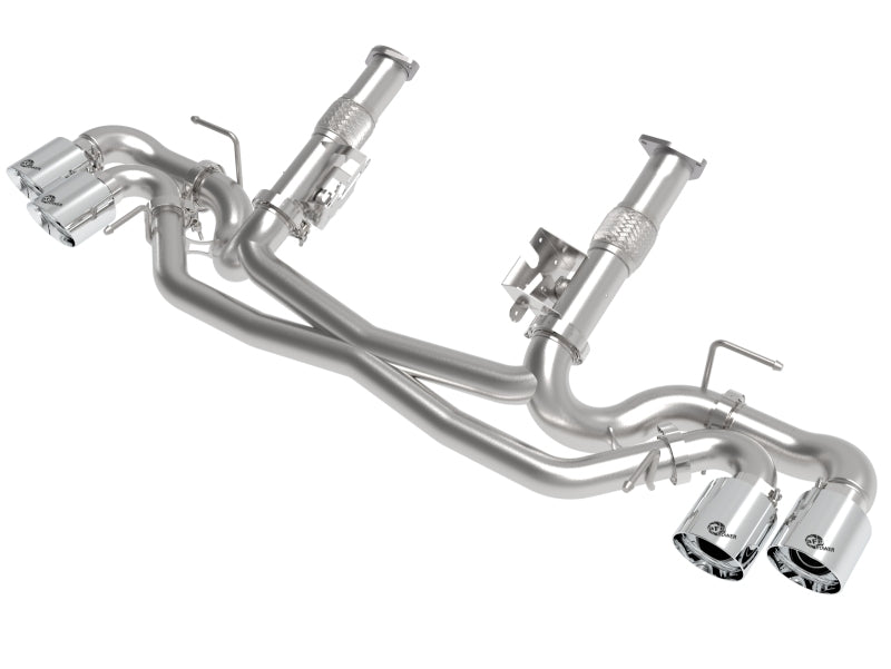 aFe MACH Force-Xp 3in to 2-1/2in 304SS Cat-Back (No Muff.) 2020 Chevy Corvette 6.2L- Polished Tip aFe