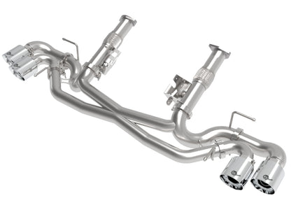 aFe MACH Force-Xp 3in to 2-1/2in 304SS Cat-Back (No Muff.) 2020 Chevy Corvette 6.2L- Polished Tip aFe