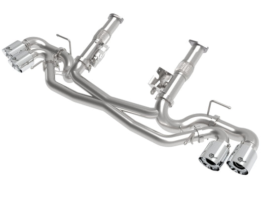 aFe MACH Force-Xp 3in to 2-1/2in 304SS Cat-Back (No Muff.) 2020 Chevy Corvette 6.2L- Polished Tip aFe