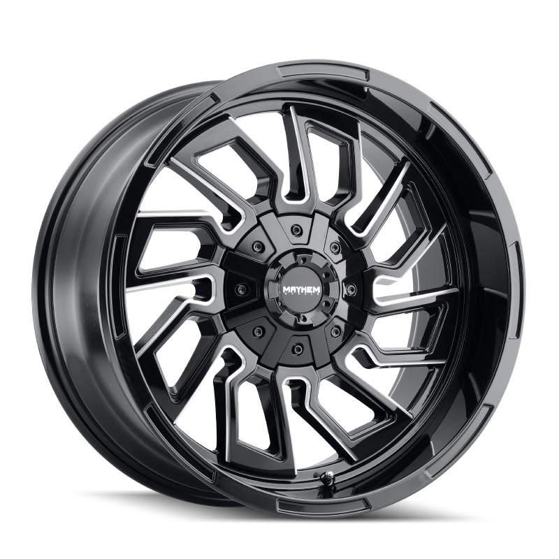 Mayhem 8111 Flywheel 20x9 / 6x135 BP / 18mm Offset / 106mm Hub Black w/ Milled Spokes Wheel Mayhem