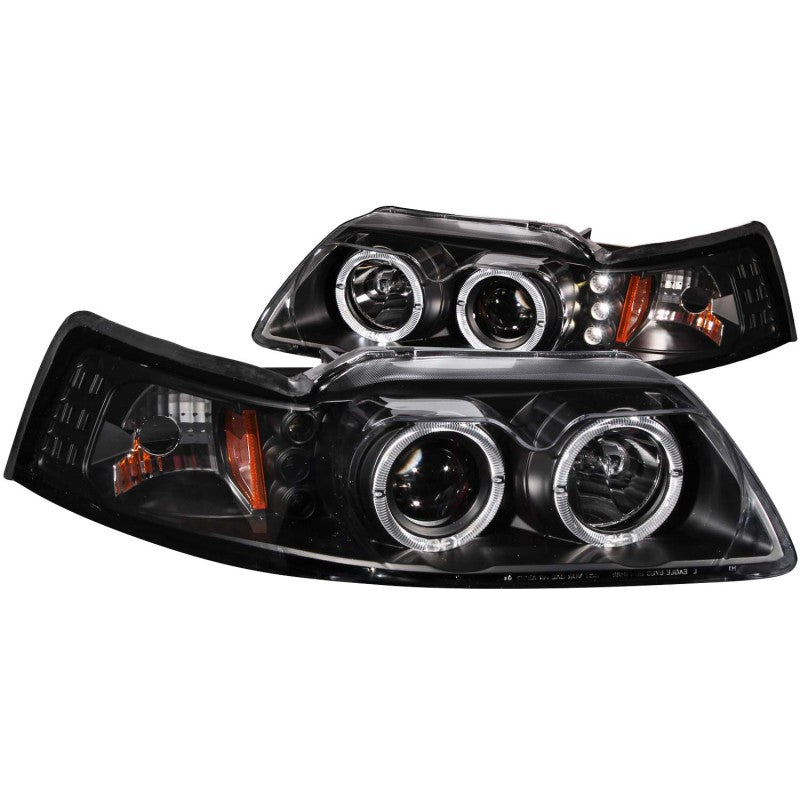 ANZO USA Ford Mustang Projector Headlights Black G2 Dual Projector; 1999-2004 - eliteracefab.com