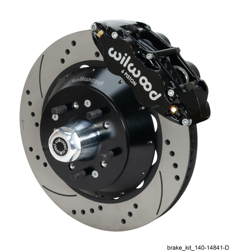 Wilwood Narrow Superlite 6R Black Front Big Brake Kit Ford 14in Drilled/Slotted Rotor Wilwood