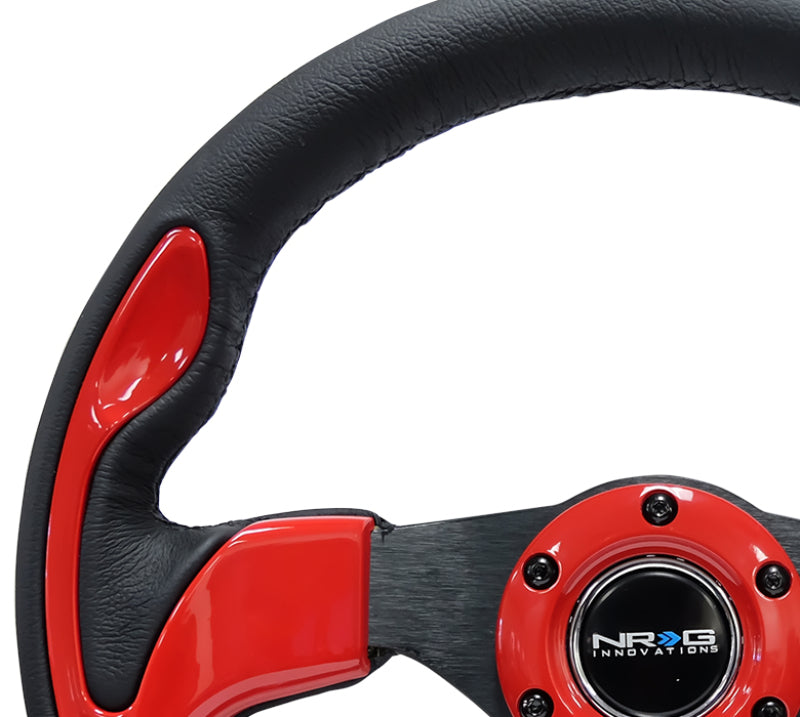 NRG Reinforced Sport Steering Wheel 320mm Red Trim - eliteracefab.com