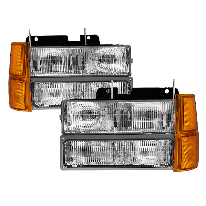 Xtune Chevy Suburban 94-98 Headlights w/ Corner & Parking Lights 8pcs - OEM HD-JH-CCK94-OE-C-SET - eliteracefab.com