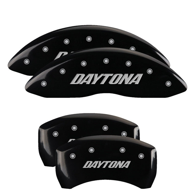 MGP 4 Caliper Covers Engraved Front & Rear Daytona Black finish silver ch MGP