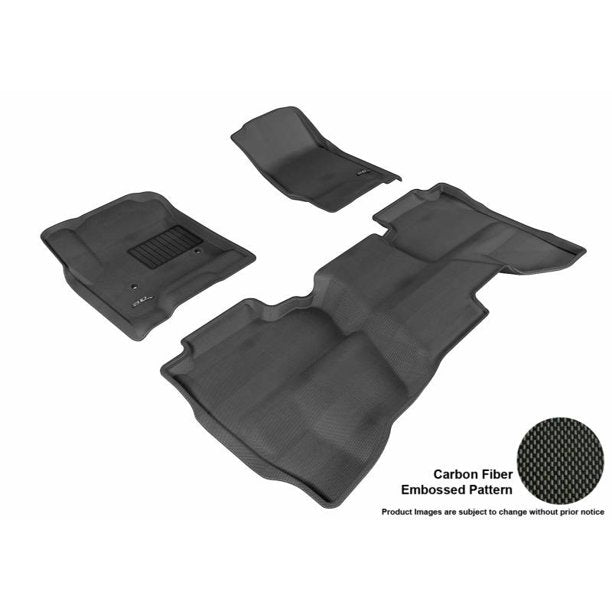 3D MAXpider 2014-2019 Chevrolet Silverado Crew Cab Kagu 1st & 2nd Row Floormats - Black - eliteracefab.com