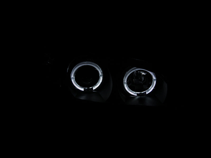 ANZO USA Infiniti I30 Projector Headlights W/ Halo Black; 2000-2004 - eliteracefab.com