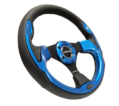 NRG Reinforced Sport Steering Wheel 320mm Blue Trim - eliteracefab.com