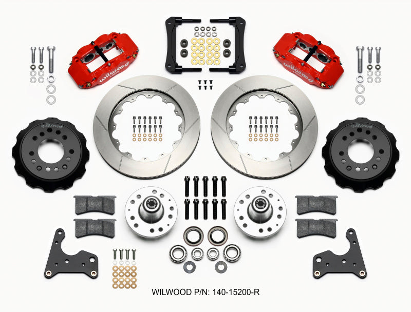 Wilwood Narrow Superlite 6R Front Hub Kit 14.00in Red 65-72 CDP C Body -Drum Wilwood