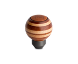 Momo Targa Heritage Shift Knob - Round Wood, Layered Mahogany and Beechwood, Leather Insert Top TARMAG