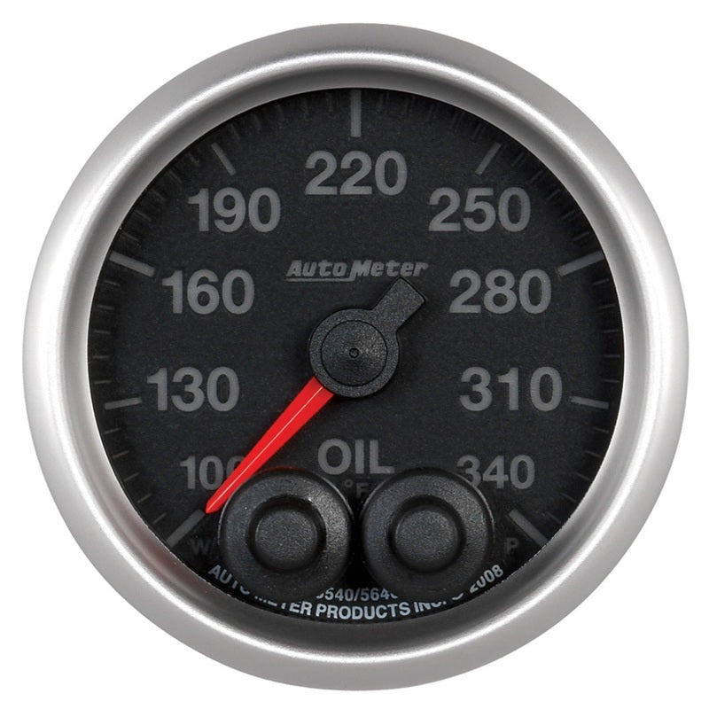 Autometer Elite 52mm 100-340 Deg F Oil Temp Peak & Warn w/ Electronic Control Gauge 5640
