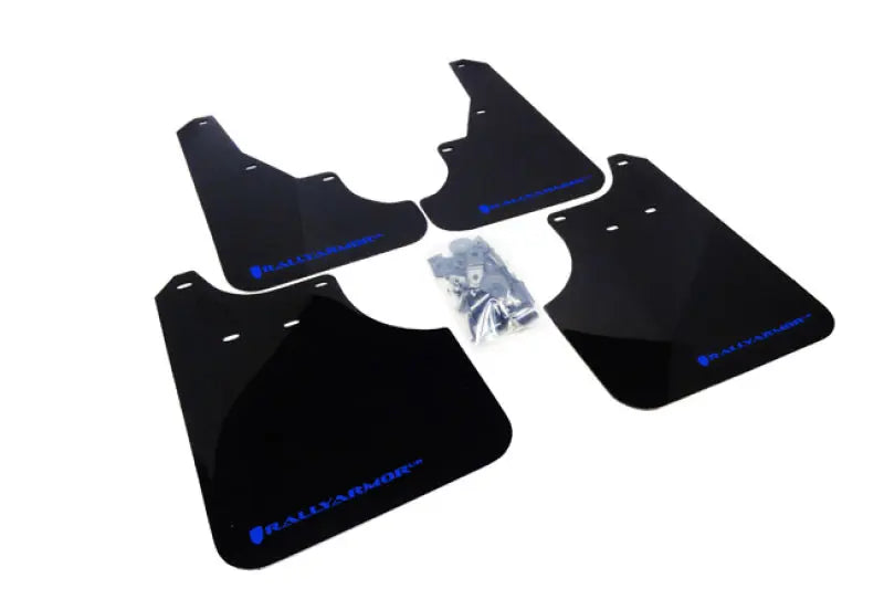 Rally Armor UR Mudflaps Black Urethane Blue Logo 2009-2013 Forester / 2009-2013 FXT - eliteracefab.com