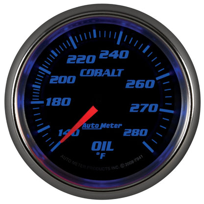 Autometer Cobalt 66.7mm 140-280 Degree F Mechanical Oil Temperature Gauge 7941
