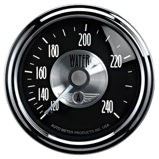 Autometer Prestige Series Black Diamond 2-1/16in 120-240 Deg F Water Temp Gauge 2033