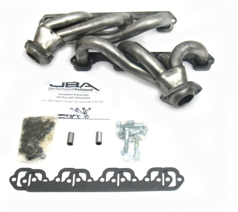 JBA 1627S | 87-95 FORD F-150 5.0L SBF 1-1/2IN PRIMARY RAW 409SS CAT4WARD HEADER; 1987-1995 - eliteracefab.com