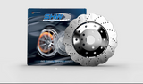 SHW 14-20 Audi R8 5.2L (Excl Ceramic Brakes) Front Drilled-Dimpled Lightweight Wavy Brake Rotor