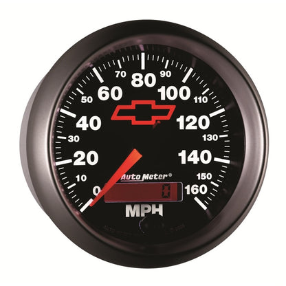 Autometer Speedometer 3-3/8in, 0-160 MPH, Elec. Programmable - Bowtie Black 3688-00406