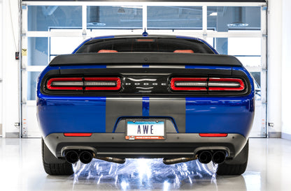 AWE Tuning 2017+ Challenger 5.7 Touring Edition Exhaust - Non-Resonated - Diamond Black Quad Tips AWE Tuning